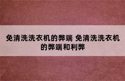 免清洗洗衣机的弊端 免清洗洗衣机的弊端和利弊